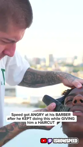 Speed got ANGRY at his BARBER after he KEPT doing this while GIVING him a HAIRCUT #speed #angry #barbers #foryou 