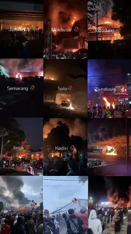 kericuhan demontrasi di Indonesia #demo #dpr #dprri #bakar 