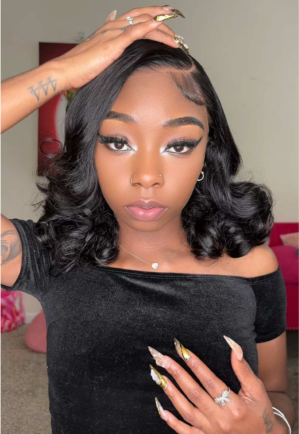 these CURLS are so FULL & bouncy . 😍❤️‍🔥 @celiehair : loose body wave glueless bob wig from @Celie Hair Store , Use code : 