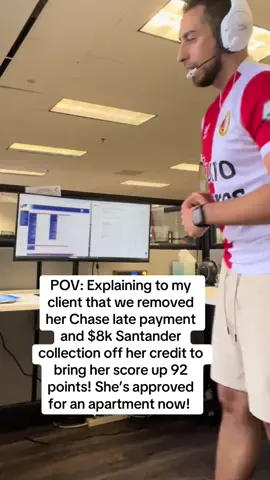 POV: Explaning toe my client that we removed her chase late payments and $8k Santander collection off her credit to bring her score up to 90 points! She’s approved for an apartment #highcreditscore #creditreport #removecollections #fyp≥/ viral #realestate #credittips #creditrepairservices #ayuda #credito #firsttimehomebuyer #creditscore