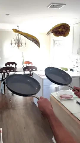 Synchronized omelette flips. 
