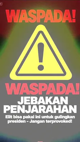 ADA SKENARIO JAHAT ELIT POLITIK !! ⚠️ WASPADA, SAUDARA-SAUDARAKU! Kekacauan bukan selalu murni suara rakyat. Penjarahan yang dibiarkan bisa jadi jebakan politik yang dipakai elit untuk menjatuhkan presiden. Jangan biarkan amarah kita dimanfaatkan. 👉 Arahkan perjuangan pada sasaran yang tepat. 👉 Jangan terprovokasi untuk merusak atau menjarah. 👉 Kita harus lebih cerdas dari permainan mereka. Suara rakyat adalah kekuatan, tapi kekuatan itu harus dijaga agar tidak dipakai untuk kepentingan segelintir elit. Bersatu, tetap waspada, jangan jadi pion dalam permainan politik. ✊ #infopenting #bahaya #skenario #videoviral #fypage 