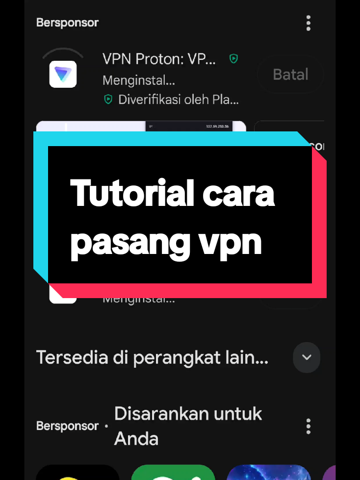 Tutoroal pasang vpn proton #creatorsearchinsights  #affiliate #streamer #live #tutorial 