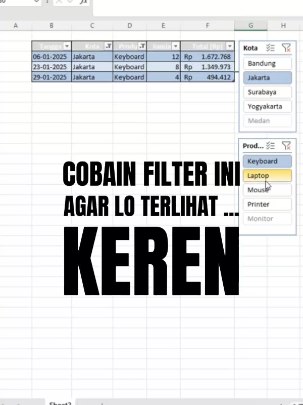 Filter excel profesional shortcut keren #excel #shortcut #filterexcel #excelindonesia #ruangexcel 