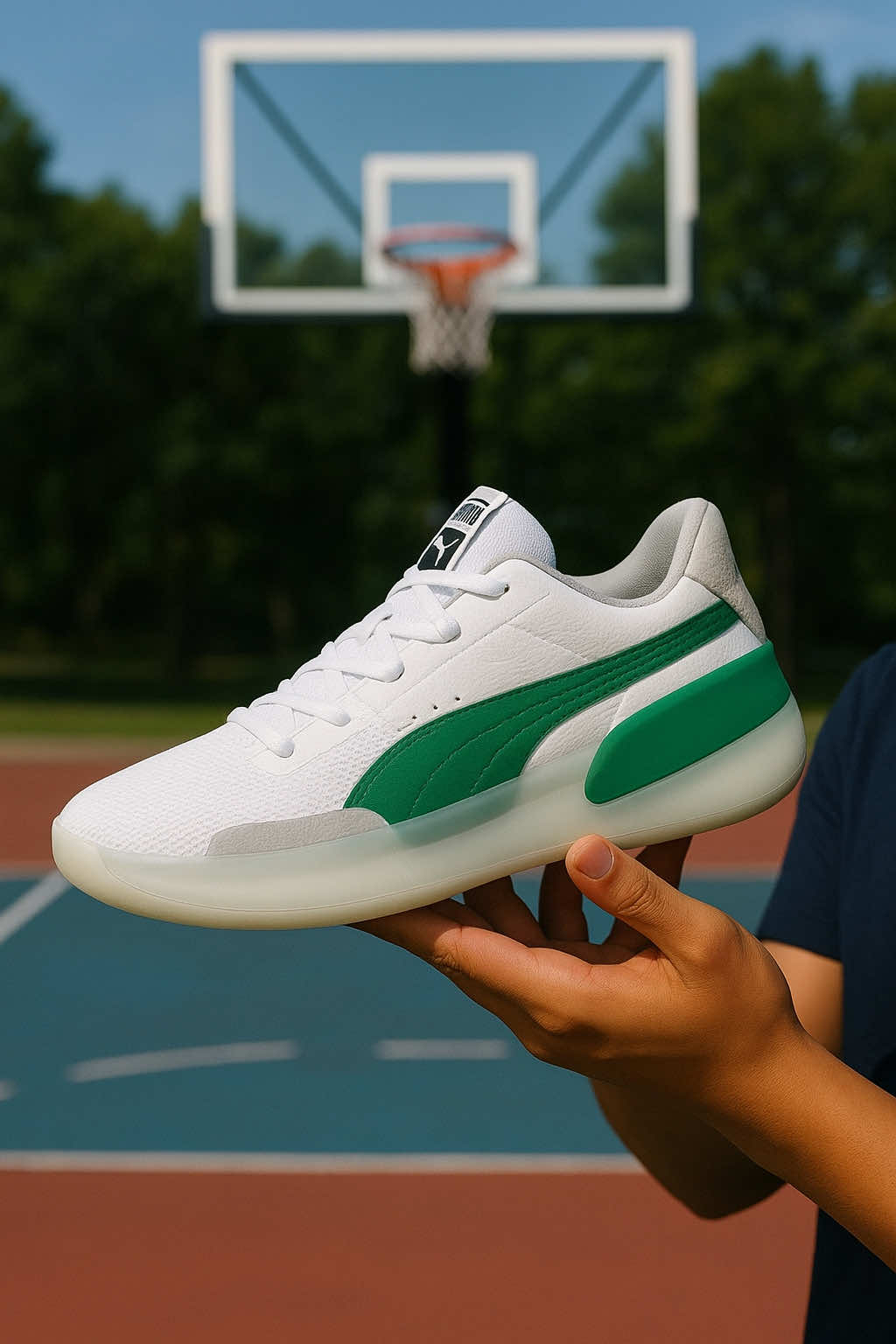 Rekomendasi PUMA Sepatu Basket Clyde Hardwood White-Power Green #fyp #xyzbca #lewatberanda #viral #puma 