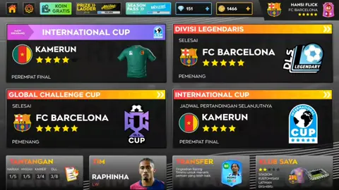 Raphinha maen serobot serobot aja 😭, International Cup DLS 25 antara FC Barcelona vs Kamerun negaranya Onana. @fcbarcelona @raphinha @andreonana24 @cameroon #highlight #footballgame #dls25 #internationalcup #fyp
