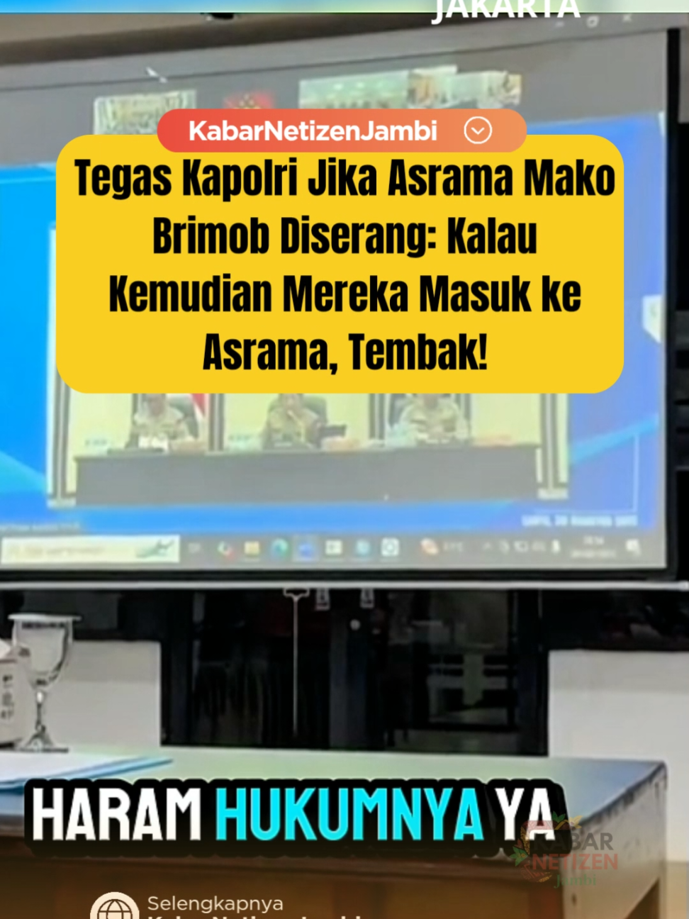 Sebuah rekaman video konferensi Kepala Kepolisian Republik Indonesia (Kapolri) Jenderal Polisi Listyo Sigit Prabowo bersama jajaran kepolisian beredar luas di media sosial. Dalam tayangan tersebut, Kapolri secara tegas memerintahkan agar seluruh personel tidak ragu mengambil langkah represif apabila Markas Korps Brimob mendapat serangan massa. “Haram hukumnya yang namanya Mako diserang, haram hukumnya. Dan kalau kemudian mereka masuk ke asrama, tembak. Rekan-rekan punya peluru karet, tembak,” ujar Kapolri dalam video yang viral, Minggu (31/8/2025). Jenderal Sigit juga menegaskan dirinya siap menanggung segala konsekuensi dari instruksi tersebut. “Tidak usah ragu-ragu, jika ada yang menyalahkan Kapolri, Listyo Sigit siap dicopot,” tegasnya.