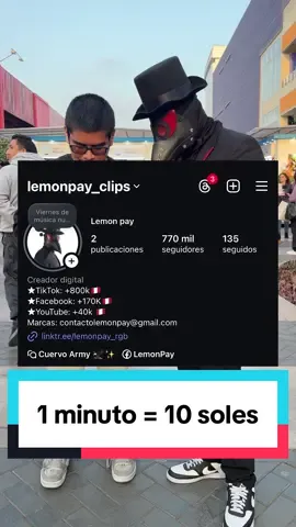 1 minuto = 10 soles para la persona que MÁS LO NECESITE #fyp  #lemonpayclips