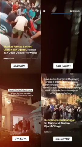 ​GEGER! Amukan rakyat menyasar para pejabat: Syahroni, Eko Patrio, Uya Kuya, & Sri Mulyani. Puncak kemarahan atas kesejahteraan tak merata & dugaan menikmati uang negara untuk pribadi. Ini konflik sosial yang serius. Siapa berikutnya? Entah siapa yang benar & salah, bukankah pembalasan bumerang tabur tuai juga peetanggung jawaban itu selalu ada. Semua kembali ke individu diri masing2. ​#ketimpangansosial #keadilansosial #suararakyat #politikindonesia #korupsi 