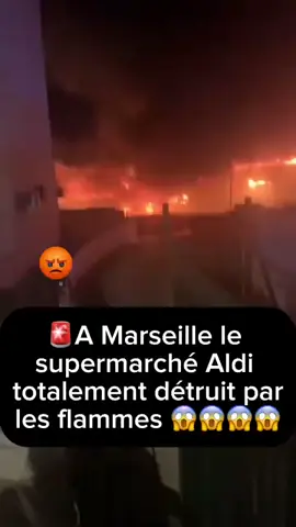 🚨A Marseille le supermarché Aldi totalement détruit par les flammes 😱😱😱 #marseille #aldi #incendie #fblifestyle