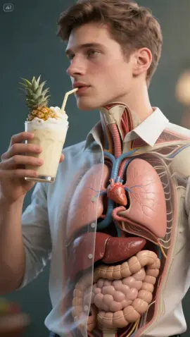 what happens when you drink Pineapple milkshake 😱😱😱  #3d #anatomy #sideeffects #milkshake #trendingnow 