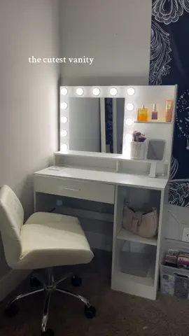 This is perfectttt and easy to build 🤍 the area where my purse is comes with an attachable door you can add as well 🩷🩷 #vanity #desk 