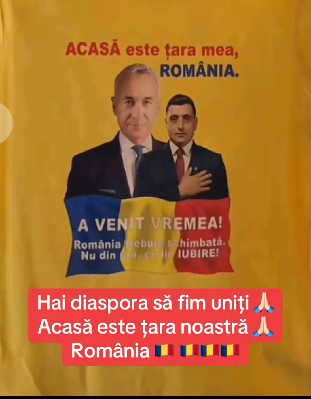 #calingeorgescupresedinteleromâniei #GeorgeSimion #🇹🇩🇹🇩🇹🇩 #💙💛❤️ 
