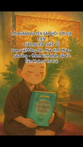 LỜI KHẤN NGUYỆN SÁM HỐI VỚI GIA TIÊN - CỬU HUYỀN THẤT TỔ Kính lạy Cửu Huyền Thất Tổ - Tổ tiên nội ngoại - Ông bà đã khuất. Hôm nay, con xin dâng nén tâm hương bằng tất cả lòng thành kính, từ nơi sâu thẳm trái tim mình. Con biết răng: thân con có mặt trên đời này là nhờ hạt giống máu mủ, tủy xương, tinh hoa của bao thế hệ tổ tiên. Con cúi đầu sám hối những điều con còn vô minh: Những lúc con quên ơn, sống buông lung, buông bỏ lý tưởng cao đẹp mà tổ tiên từng gìn giữ. Những khi con nói lời bất thiện, nghĩ điều bất chính, hành động bất nhân gây đau khổ cho người và làm tổn đức dòng họ. Những ngày tháng con mải mê bon chen mà quên mất gốc rễ tâm linh của gia tộc. Con xin được sám hối để thanh lọc nghiệp cũ. Con xin được tỉnh thức để sống đời chân chánh. Kính xin Cửu Huyền Thất Tổ từ bi khai mở trí tuệ cho con: Để con biết điều gì là chân - là thiện - là đúng với căn cơ, mệnh lý và tâm nguyện linh hồn của chính mình. Cầu xin gia tiên soi sáng cho tâm con được sáng như mặt gương, Để phân biệt điều giả - thật, tà - chính, lợi - hại.                                                       Cầu xin gia tiên dẫn lối để con: Hành xử với đời bằng lòng nhân ái, Đối đãi với người bằng tâm hoan hỷ, Và xây dựng tương lai băng trí huệ - nghị lực - niềm tin. Nguyện từ nay con sống xứng đáng làm người nối dòng huyết thống. Không làm điều gì tổn hại đến danh thơm tiếng tốt của tổ tiên. Nguyện đời này, đời sau - dòng tộc hưng vượng - cháu con đoàn kết - tâm linh thăng hoa. Từ cõi vô hình - xin tổ tiên chứng minh lòng thành của con. Nam Mô Cửu Huyền Thất Tổ độ trì chứng giám. Nam Mô A Di Đà Phật. Nam Mô Bổn Sư Thích Ca Mâu Ni Phật.#cuuhuyenthatto #thocunggiatien #xinhoihuongchocuuhuyenthatto #phậtphápnhiệmmàu 