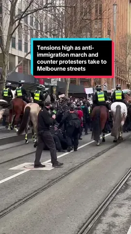 Multiple protests in Melbourne are set to test the limits of Victoria Police resources. An anti-immigration march, dubbed the March for Australia, is expected to start at 12pm at Flinders Street Station. A counter-protest has emerged and is also headed towards the Flinders Street intersection. The separate Free Palestine Melbourne protest, which takes place weekly at the State Library in the CBD, will proceed from 11am and is also expected to march through the city. #marchforaustralia #melbourne #victoria #police