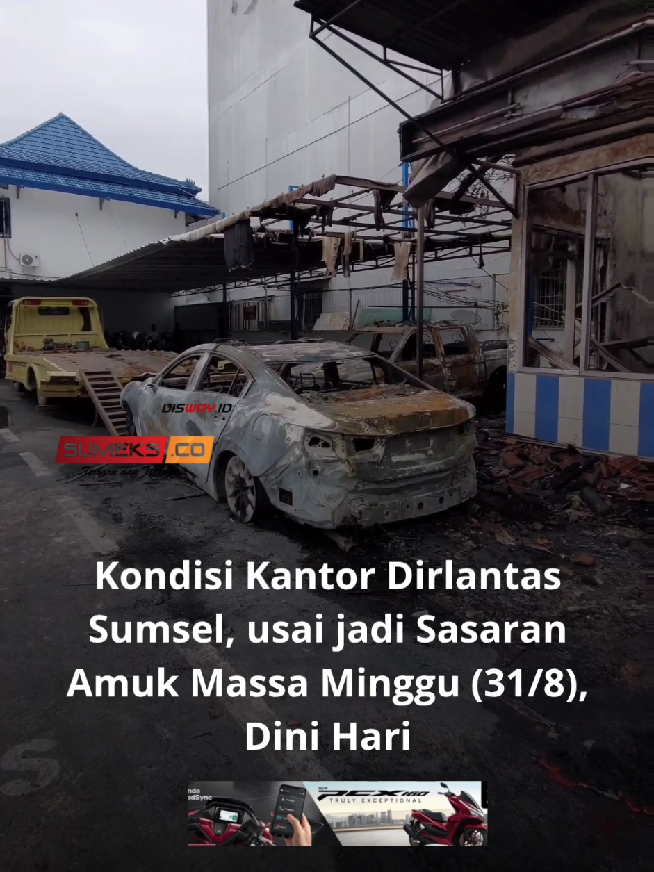 Kondisi Kantor Dirlantas Sumsel, usai jadi Sasaran Amuk Massa Minggu (31/8), Dini Hari #infopalembang #viralpalembang #palembang #dprdsumsel #fyp 