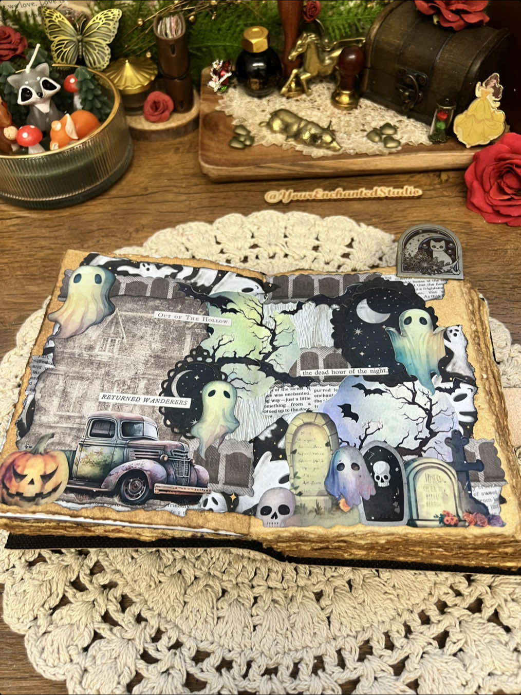 👻✨ Made my own sticker sheets! I used A-sub vinyl matte + glow-in-the-dark sticker sheets, and they turned out perfect for this spooktacular spread 🌙💀 #DIYStickers #SpookySpread #CraftTok #GlowInTheDark #FYP  