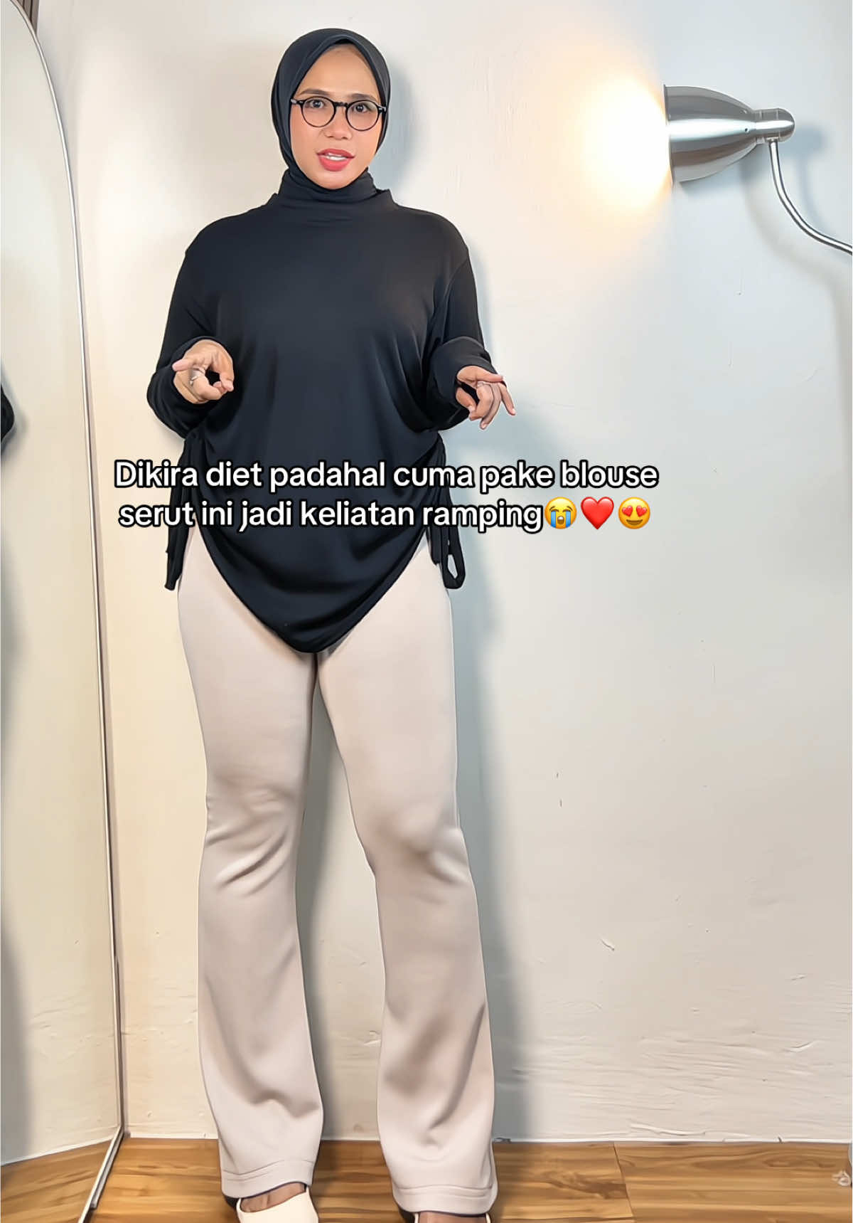 bisa keliatan seramping ini di bb aku 56 tb 152✨ #outfitideas #knitserut #knitserutsamping #knitserutjumbo #ootdhijab 