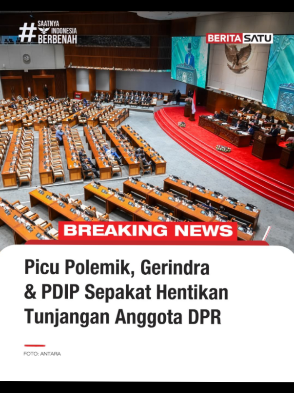 Dua fraksi besar di DPR, Gerindra dan PDIP sepakat untuk penghentian tunjangan DPR yang menimbulkan polemik hingga menyebabkan aksi demo di Indonesia. Update berita selengkapnya di BeritaSatu TV, BeritaSatu.com, dan YouTube BeritaSatu! #Gerindra #PDIP #TunjanganDPR #DPRRI #beritaviral 