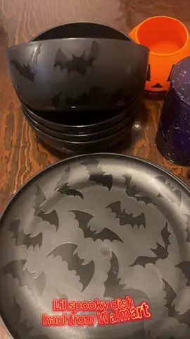 How cute are these?!?! #spookydishes #spookyseason #halloweendishes #walmartfinds #halloweenplates 