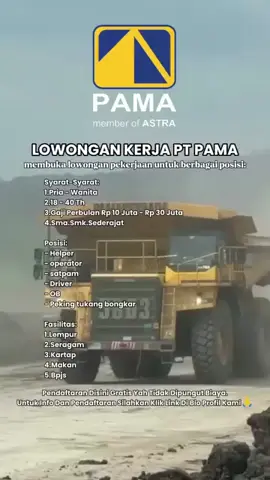 TUNGGU APA LAGI AYO BURUAN DAFTAR CARANYA SILAHKAN KLIK LINK DI BIO  #lokertambang  #pama  #anaktambang  #pamapersadanusantara  #indonesia🇮🇩  #lewatberandafyp  #fyp  #bantuinfypdong  #fyppppppppppppppppppppppp  #fyptrending 