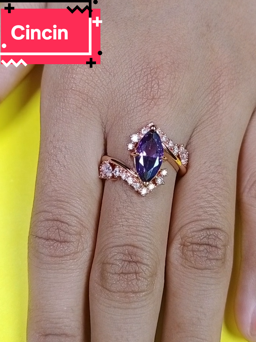 Perhiasan cincin permata warna ungu Berlian zirkonia ring platinum #permata #perhiasan #aksesoris #cincin #cincinberlian