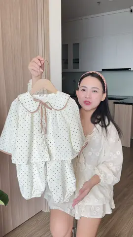 Set này xinh yêu quá các mom ơii #thoitrangtreem #quanaotreem #embedangyeu #pijama 