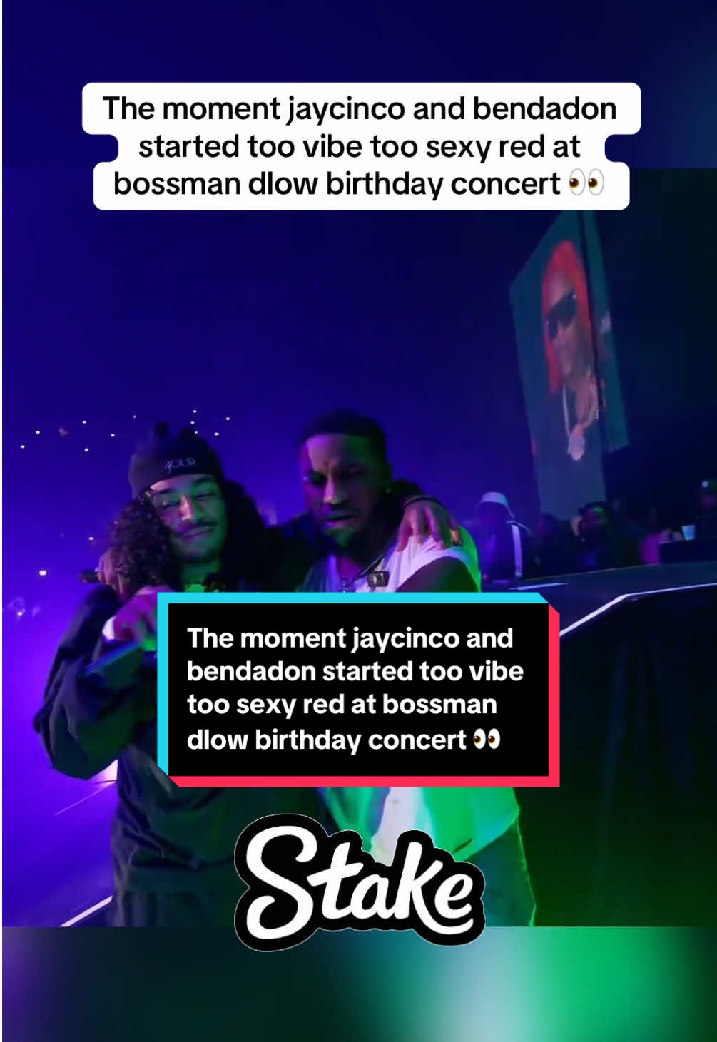 The moment jaycinco and bendadon started too vibe too sexy red at bossman dlow birthday concert 👀 #sexyred #bossmandlow #jaycinco #fyp #bendadonnn 