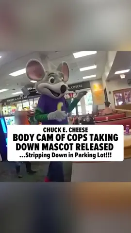 🚨 Newly released police body cam footage shows a Chuck E. Cheese mascot being arrested on the job! 🎥 Tallahassee Police Department