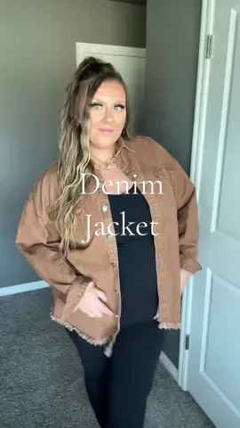 The perfect denim jacket for fall! @Zeagoo  5’8 size 16 wearing xxl #midsize #denimjacket #shacket #falloutfits #fallfashion 