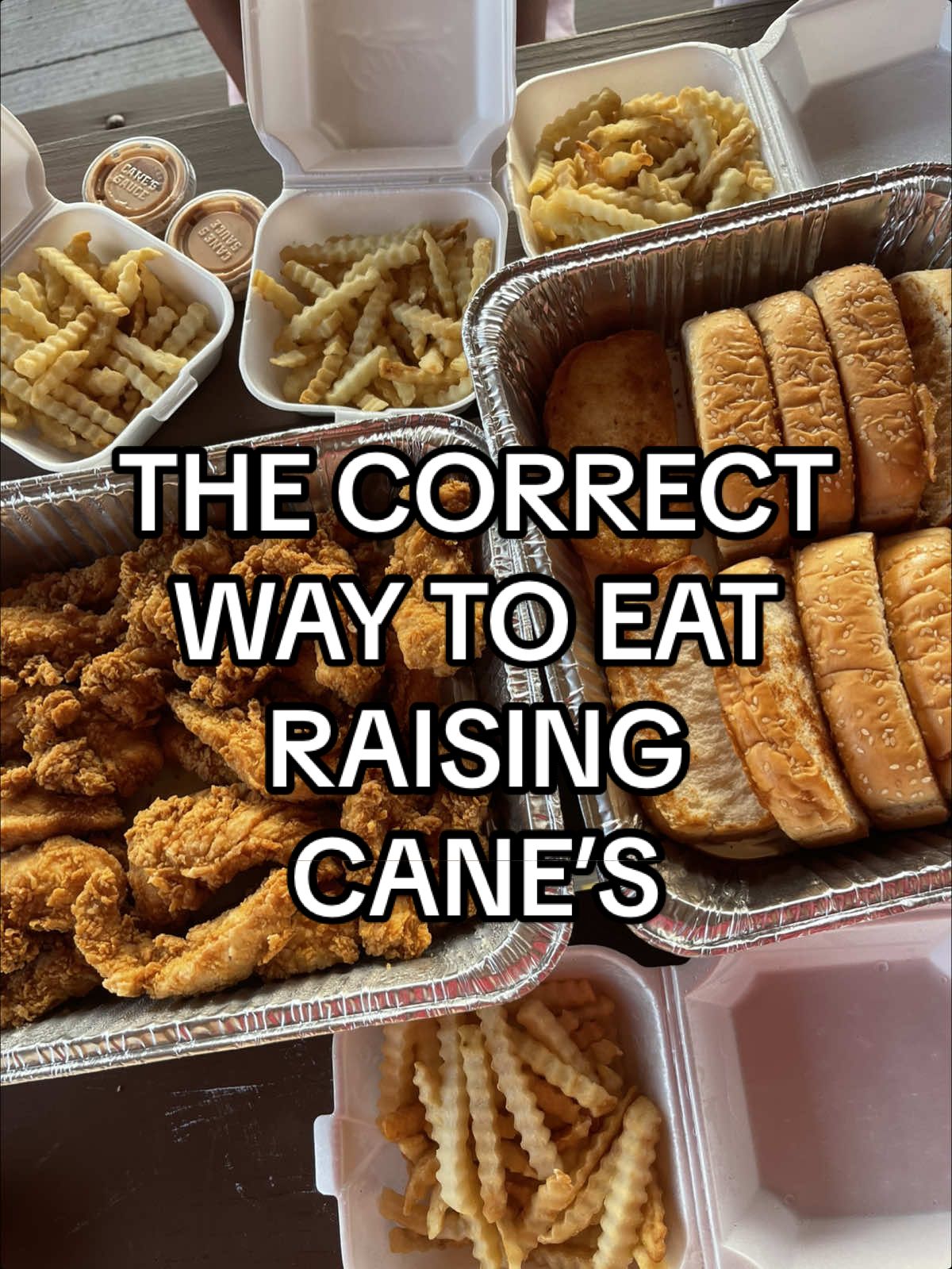I cannot believe I’ve been eating @Raising Cane's all wrong 😑 I feel ashamed 😆 #raisingcanes #raisingcaneschickenfingers #canes #canessauce #caneschicken 