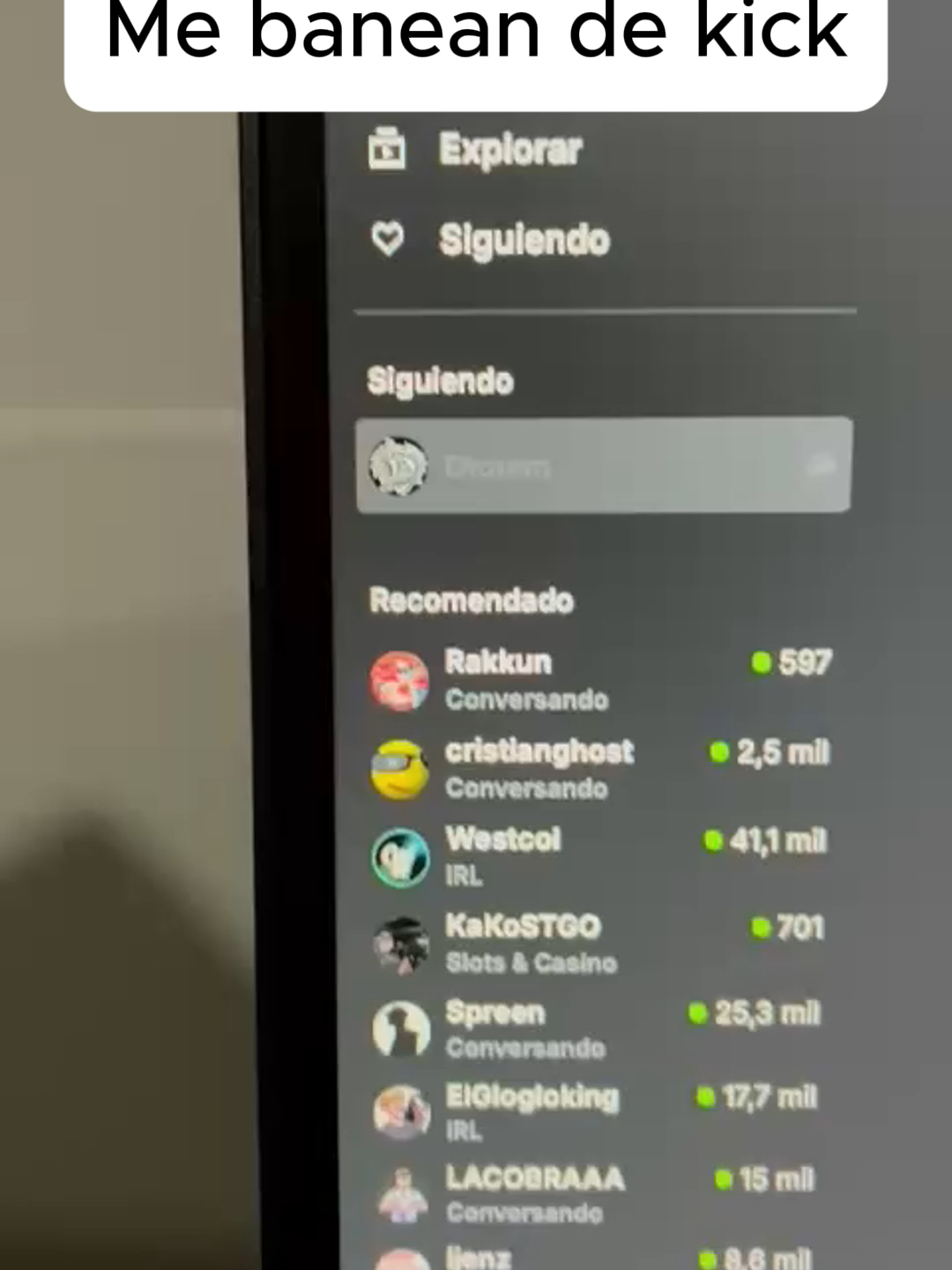 ME BANEAN POR TRES DIAS#FYP #STREAMER #KICK #recomendados