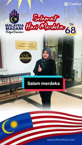 Selamat Hari Kemerdekaan Malaysia yang ke-68! Pada hari yang penuh bermakna ini, marilah kita mengenang jasa dan pengorbanan para pejuang kemerdekaan yang telah berjuang tanpa mengenal lelah demi tanah air tercinta. Kemerdekaan yang kita nikmati hari ini adalah hasil daripada semangat perpaduan dan keberanian yang diwariskan oleh generasi terdahulu. Sebagai rakyat Malaysia, kita harus terus memupuk semangat perpaduan, keharmonian, dan cinta akan negara agar Malaysia terus maju dan sejahtera. Bersama-sama, kita bina masa depan yang lebih gemilang demi generasi akan datang. Semoga Malaysia terus aman, makmur, dan menjadi negara yang disegani di persada dunia. Merdeka! Merdeka! Merdeka! #merdeka #malaysia #salam#malaysiamadani #patriotic 