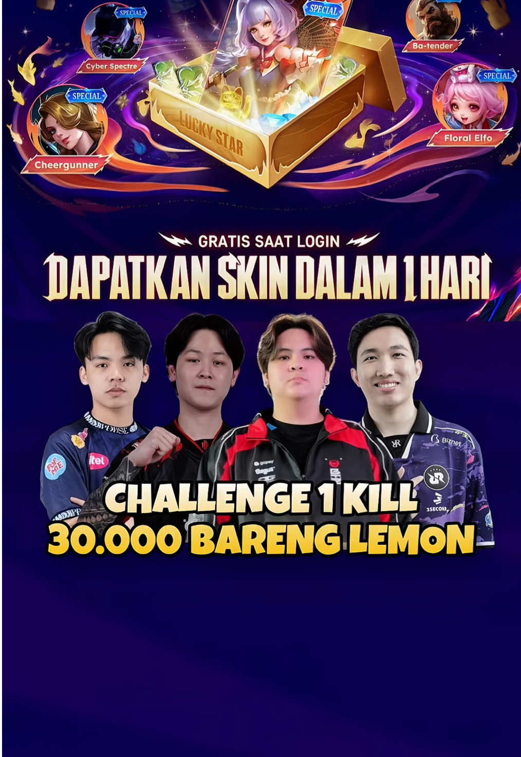 Keseruan di challenge 1 kill 30.000 bareng Lemon #SeasonsEndGiveaway #MLBBNEXT2025 