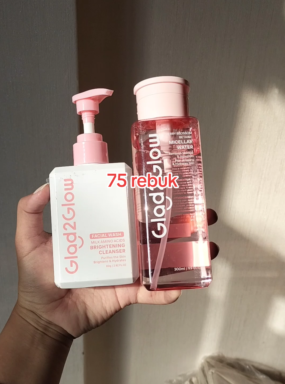 micellar water dan sabun dari glad2golw harganya cuma 75 sudah dapet 2  #fypbranda #affiliatemarketing #glad2glow #satupaket #gajiansale 
