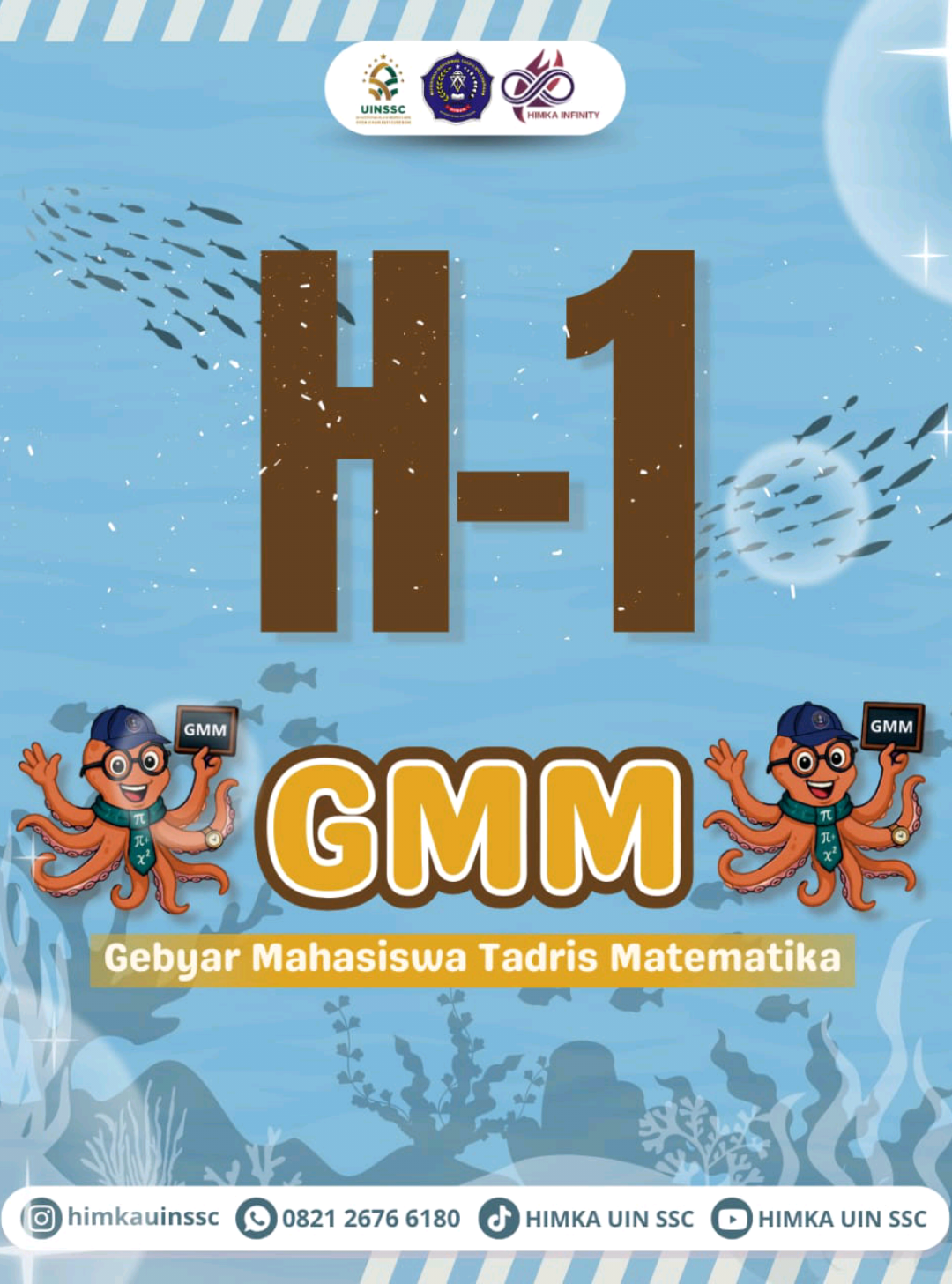 [H-1 GEBYAR MAHASISWA TADRIS MATEMATIKA (GMM)] Hello Math People! 👋🏻 H-1 menuju Gebyar Mahasiswa Tadris Matematika (GMM) 🤩‼️ Stay tune ya untuk rangkaian kegiatan acaranya, jangan sampai ketinggalan! Terima kasih. Salam Angka! Salam. Kreativitas, Inovatif, Tanpa Batas! --------------------------- Komunikasi dan Informasi (KOMINFO)  HIMKA INFINITY  Periode 2025/2026 For more information, please contact: Ketua Umum: 0822-1660-8400 (Husni Muhammad Rayhan) Ketua Dep.Kominfo: 0838-2402-4750 (Wulan Dari) Follow us on social media: Instagram: @himkauinssc Youtube: HIMKA UIN SSC Tiktok: HIMKA UIN SSC WhatsApp: 0821-2676-6180 @sema.fitk @demafitk_uinssc @sema_uinssc @dema_uinssc @fitk.uinsiber @uinsscofficial #Salammahasiswa #SalamSIBERAHSANFITK #SalamSiberAHSANFITK #Bergerakmajuprogresif #MTK   