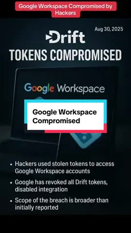 The breach of Salesloft Drift has now impacted Google workspaces which include email and data. In addition more services may have been breached than originally thought. #salesloft #databreach #hackers #cybersecurity #news 
