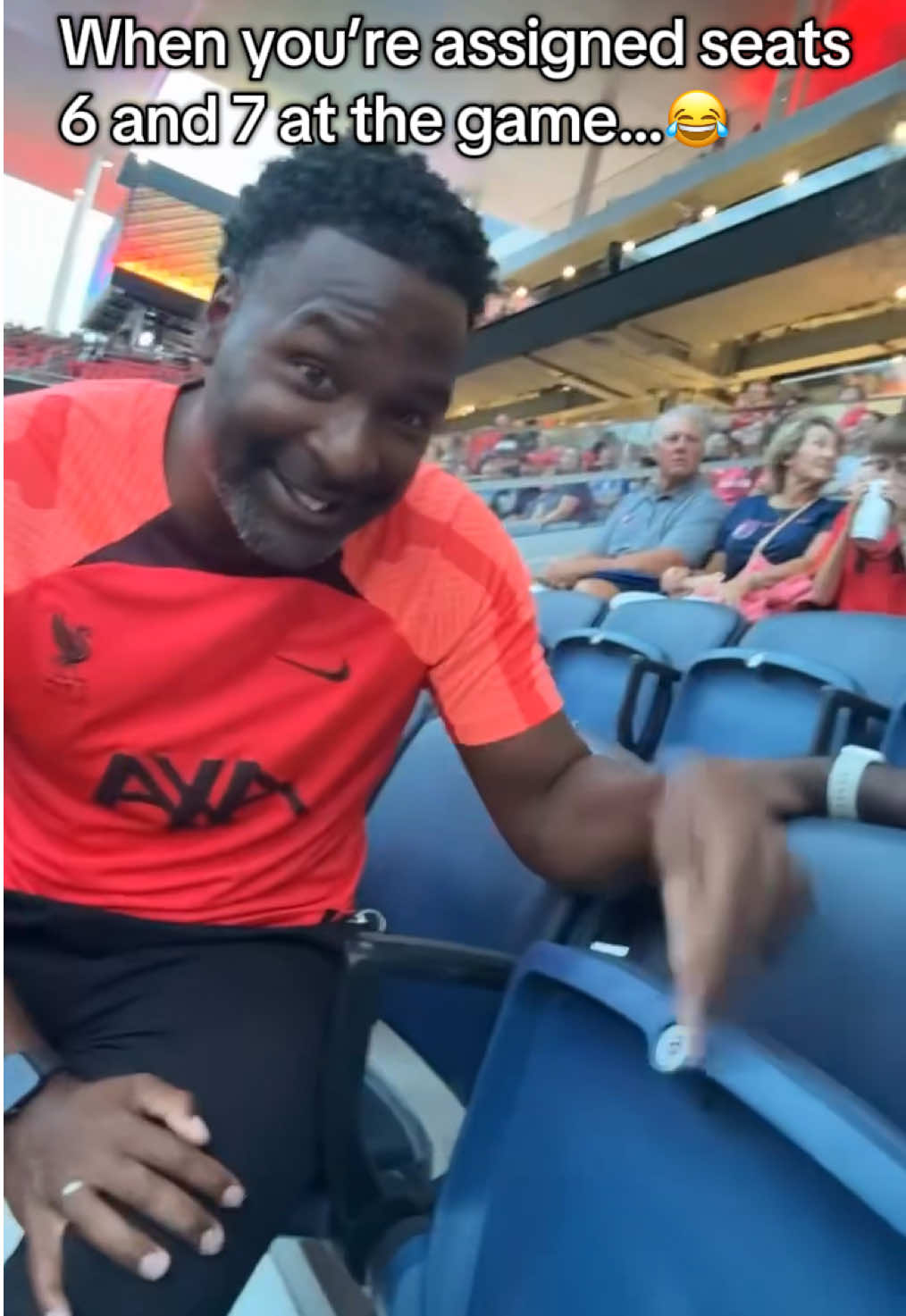 At the game! What seat you sitting in?!?!😂😂 #fypシ゚viral #teachersoftiktok #stlcitysc #vibin#67 