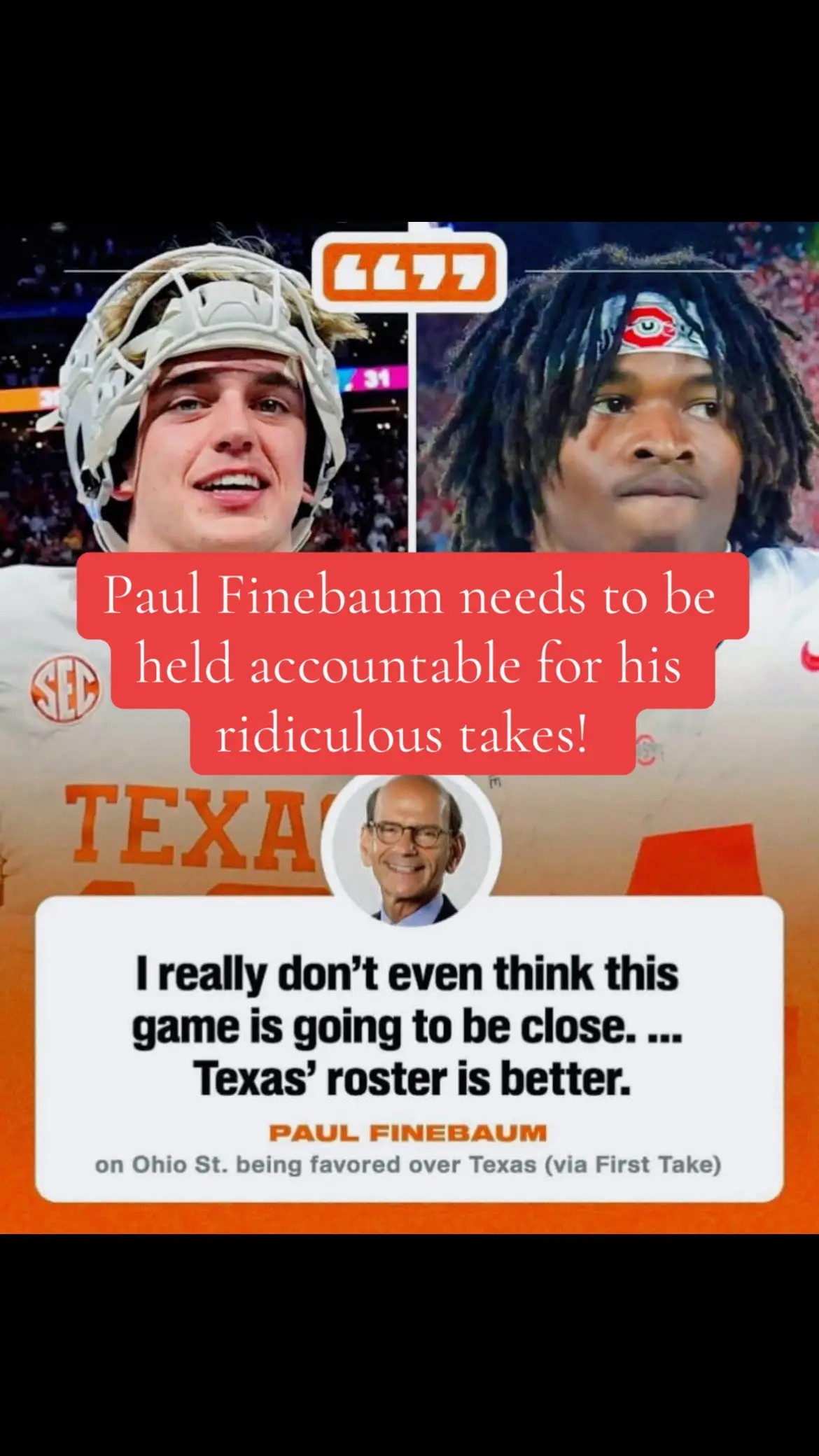 #collegegameday #paulfinebaum #ohiostatefootball #texaslonghorns #CollegeFootball 