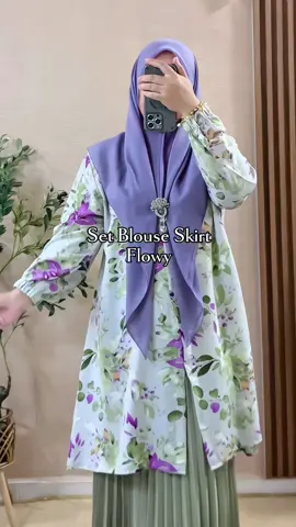 Set blouse labuh dan skirt pleated flowy💕🫶#setblouseskirt #setbajumuslimah #blouselabuh #skirtpleated #setbajumurah 