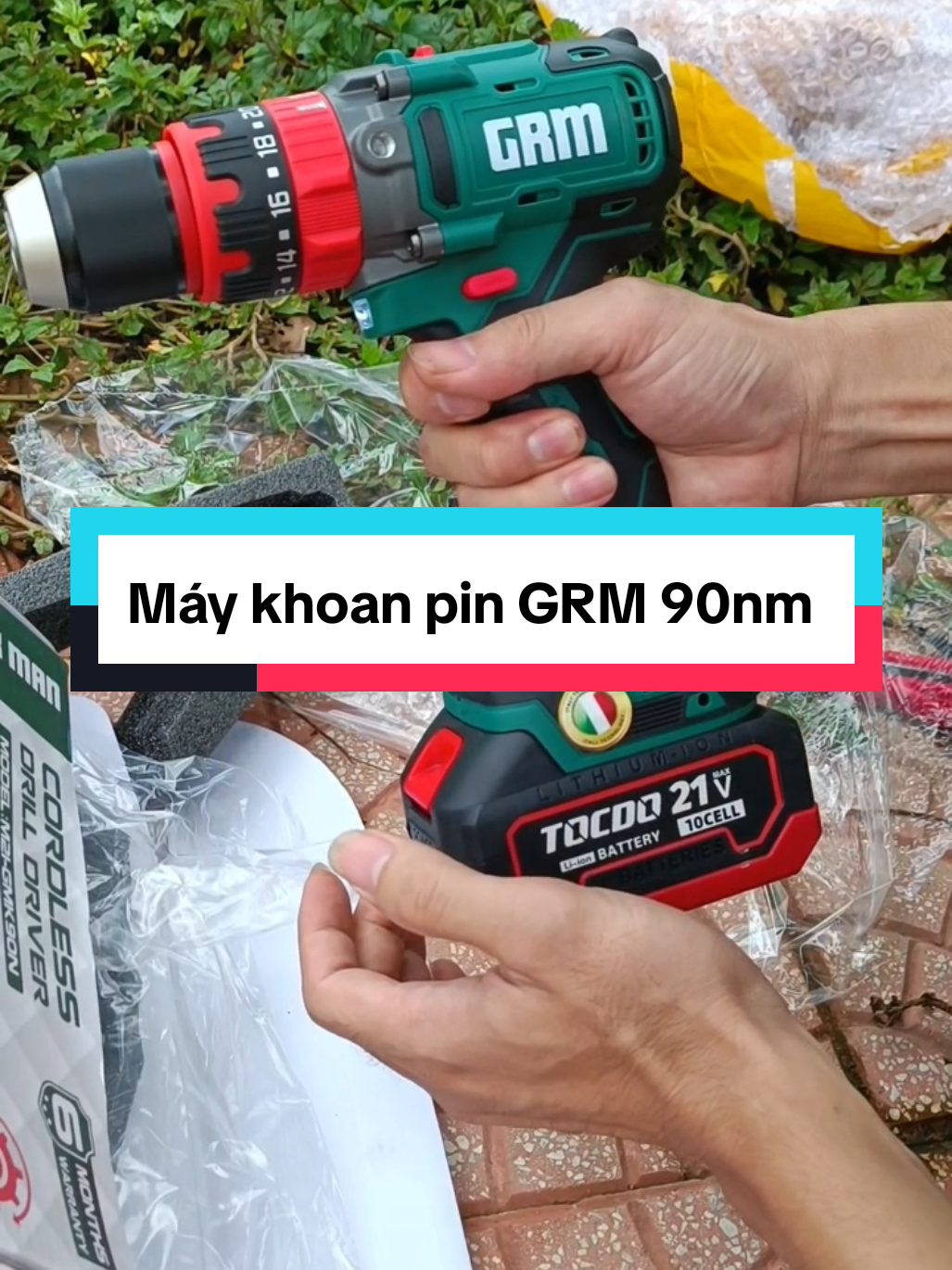 Máy Khoan Pin GRM Lực Siết 90Nm Đầu kẹp 13Mn #anhdangstore #maykhoanpin #maykhoangreekman #maykhoancongtrinh 