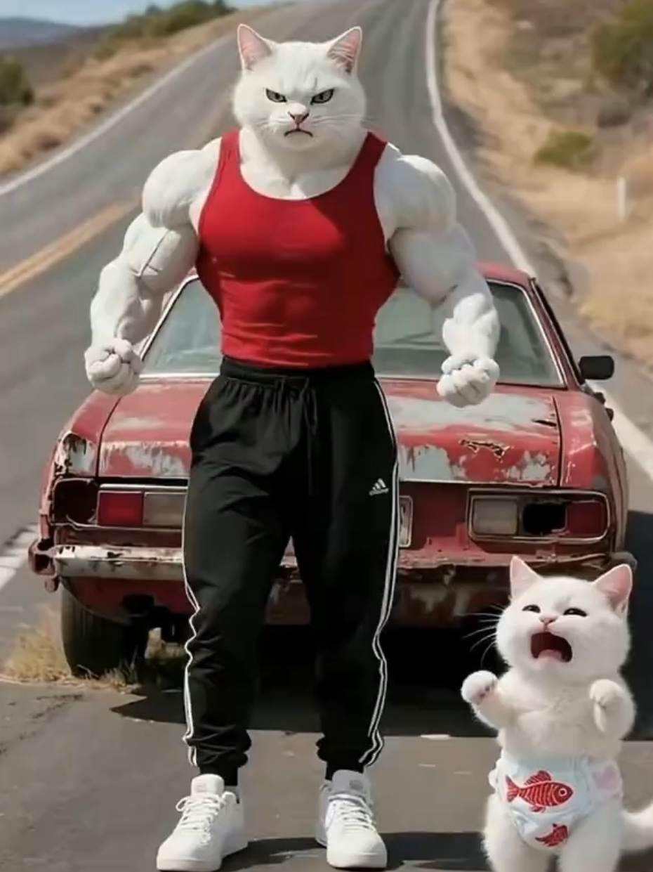 My dad said we were too poor to buy him a new car, so I built him one. #story  #catshorts  #cat#tik_tok 