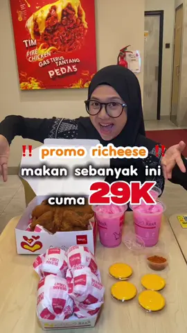 Segini cuma 29k guys‼️ Bener banget makan segini banyak cuma 29ribu kalau kamu belinya lewat @thinkyup.id  Tinggal download dan registrasi terus masukin kode promo yang ada di video kamu udah bisa dapetin makanan ini dengan 29k  Buruan ambil promonya sekarang krna promonya terbatas banget!!! ##diraktiryup##reviewmakanan#promomakangajian ##richeeseflyingchicken#promotiktok 