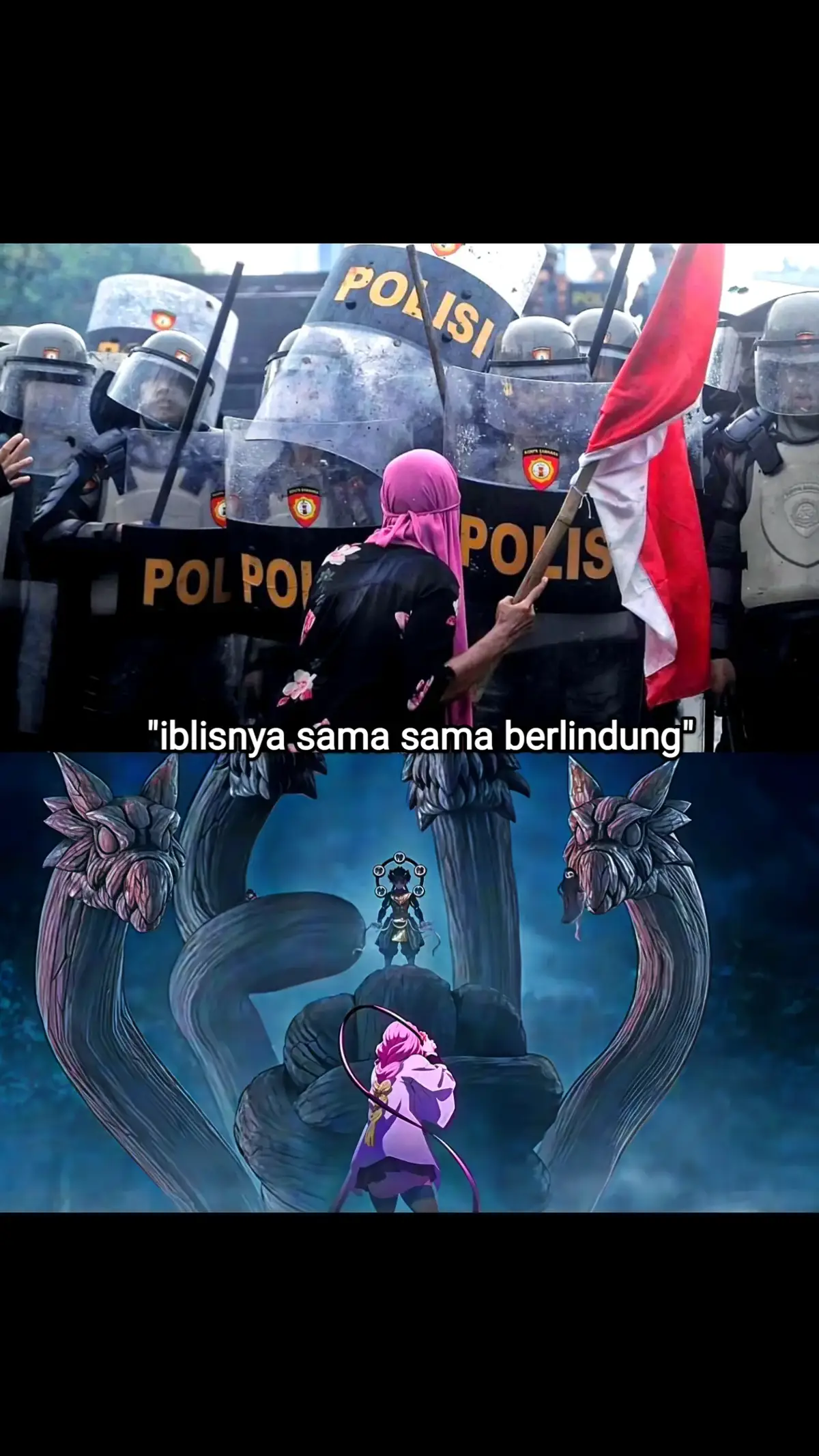 ibu ibu kerudung pink kayak mitsuri  #demo #dpr #fyp  #demonslayer #kimetsunoyaiba 