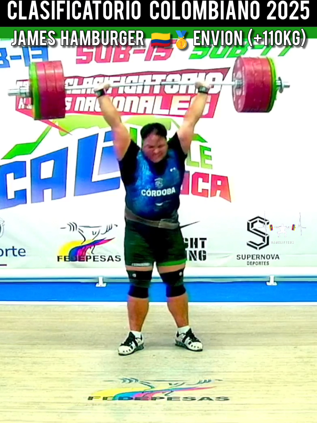Campeonato colombiano clasificatorio a los juegos nacionales A petición de James, subimos su participación en el campeonato colombiano clasificatorio a juegos nacionales  James Hamburger 🥇🇨🇴 (+110kg) - ✅155kg arranque 🥈/ ✅201kg envión🥇/ total 356kg🥈 Créditos a la Federación de pesas de Colombia #gamelifters #weightlifting #levantamientodepesas #halterofilia #snatch @James Hamburger 