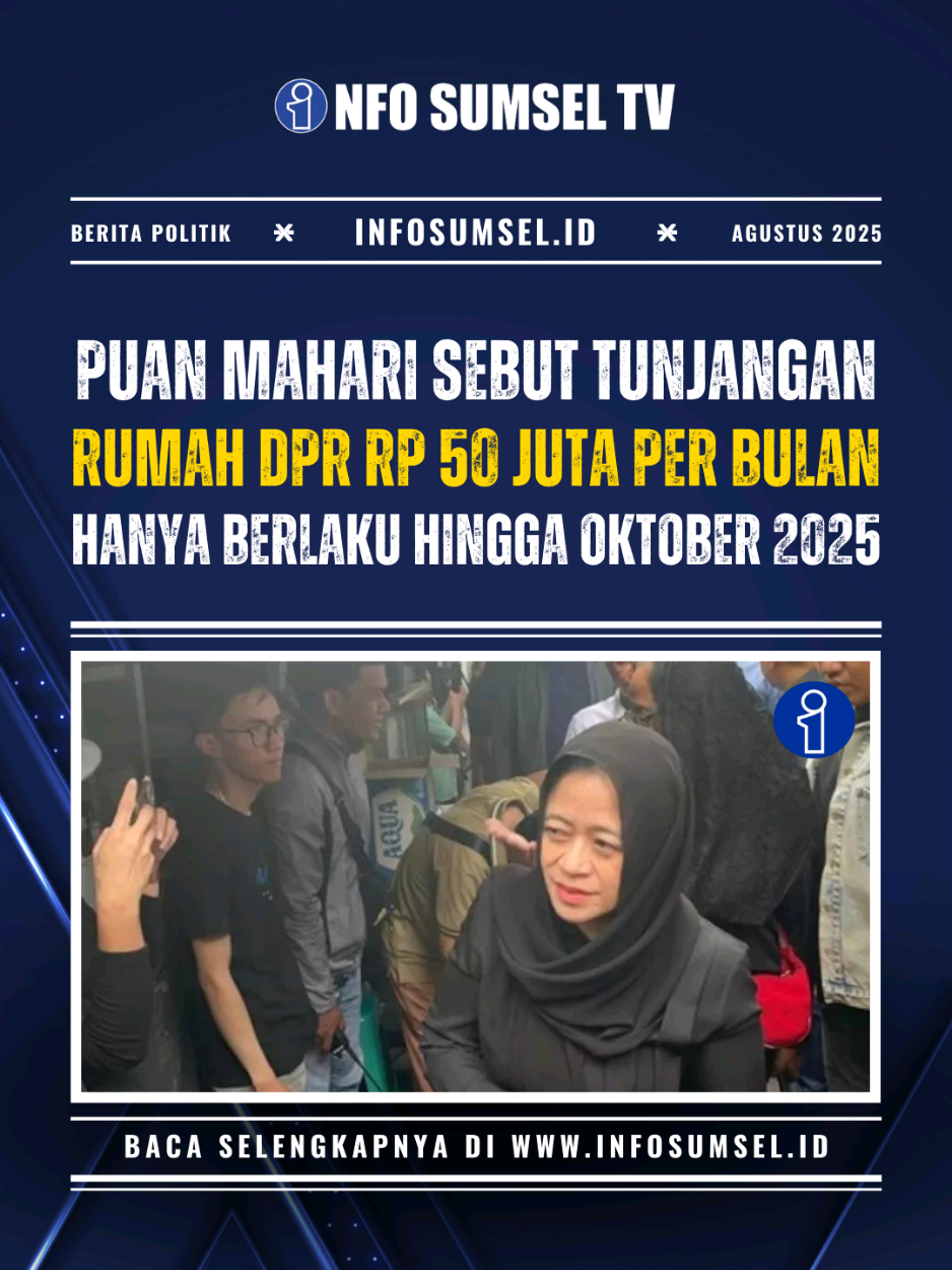 Ketua DPR RI, Puan Maharani, menanggapi sorotan publik terkait tunjangan rumah sebesar Rp50 juta per bulan untuk anggota dewan. Ia menjelaskan bahwa tunjangan tersebut tidak akan berlaku seterusnya, melainkan hanya sampai Oktober 2025.
 
 “Kan sudah disampaikan bahwa itu hanya sampai Oktober 2025,” ujar Puan saat menghadiri prosesi melayat ke rumah seorang pengemudi ojek online yang tewas akibat insiden dengan kendaraan taktis Brimob saat pembubaran aksi unjuk rasa, Sabtu (30/8/2025).
 
 Tunjangan rumah yang menuai kritik tersebut awalnya diberikan karena anggota DPR periode 2024–2029 tidak lagi memperoleh fasilitas rumah dinas dari negara. Sebagai gantinya, pemerintah memberikan tunjangan uang tunai sebesar Rp50 juta per bulan, dengan pertimbangan rata-rata harga sewa rumah di kawasan sekitar Senayan, Jakarta.
 
 Wakil Ketua DPR RI, Sufmi Dasco Ahmad, sebelumnya juga telah menjelaskan detail tunjangan ini. Menurutnya, pembayaran tersebut berlaku mulai Oktober 2024 hingga Oktober 2025. Dana tersebut digunakan untuk mengontrak rumah selama lima tahun masa jabatan anggota DPR.
 
 “Dari Oktober 2024 sampai Oktober 2025, diberikan Rp50 juta per bulan. Dana itu nantinya dipakai untuk biaya kontrak selama periode 2024–2029,” jelas Dasco di Kompleks Parlemen, Senayan, pada 26 Agustus 2025.
 
 Kontroversi tunjangan ini muncul di tengah kondisi ekonomi masyarakat yang dinilai semakin sulit, sehingga memicu gelombang demonstrasi pada 25 dan 28 Agustus 2025. Publik menilai nilai Rp600 juta per tahun untuk tunjangan perumahan terkesan berlebihan dan tidak mencerminkan kepekaan wakil rakyat terhadap situasi yang dihadapi konstituen mereka.
 
 Baca berita selengkapnya di www.infosumsel.id #dpr #puanmaharani #trending #viral #fyp 