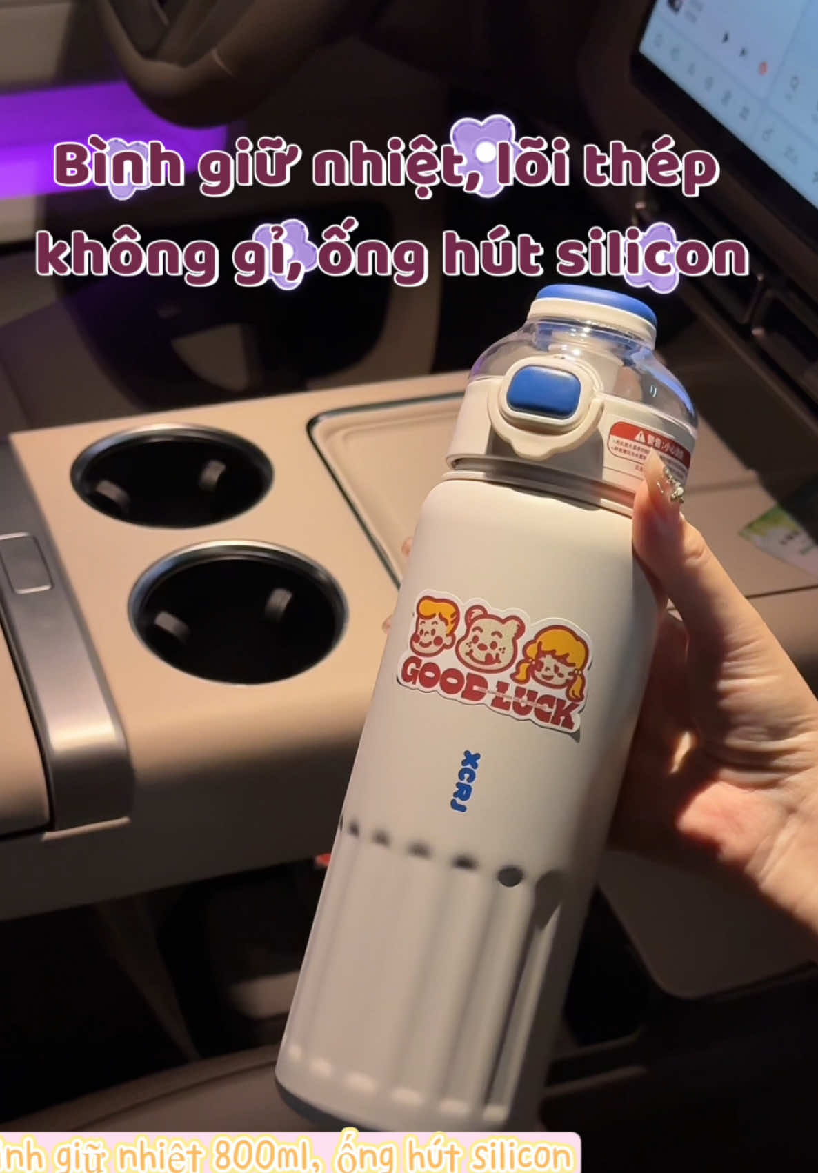Bình giữ nhiệt 800ml tặng sticker. Bình giữ nhiệt cho bé mang đi học rất tiện lun ý 💯 