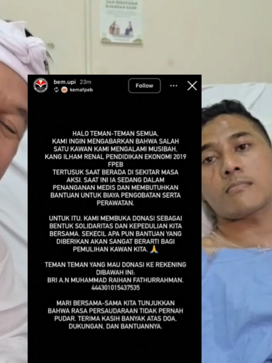 Kang Ilhamnya semoga segera pulih dan mohon untuk kegiatan postingan donasi agar dihentikan. 