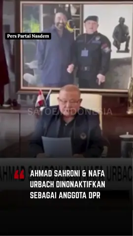 Mulai Senin 1 September, Ahmad Sahroni & Nafa Urbach di Non-Aktifkan dari Anggota DPR RI dari Partai Nasdem. #dprri #reformasi #demobubarkandpr #indonesia🇮🇩 #indonesiadarurat #ahmadsahroni #nafa #demo #acab #pers #acab #viral 
