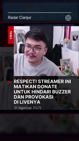 Respect! Mas Ade atau nama lengkapnya Ade Setiawan Pamungkas menonaktifkan donate di live streaming nya saat ramai-ramai aksi demo di sejumlah wilayah di Indonesia. Ia menghindari donasi dari buzzer ataupun provokator yang mengirimkan donasi lewat livenya.  #MLBBNEXT2025 #SeasonsEndGiveaway 